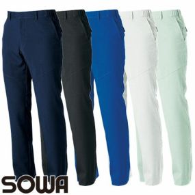 作業服 パンツ スラックス 桑和 SOWA  スラックス（ノータック 脇ゴム） 969-99 作業着 春夏 主力製品 売れ筋 制電 ストレッチ 消臭 イージーケア 男女共用 会社 企業 工場 制服