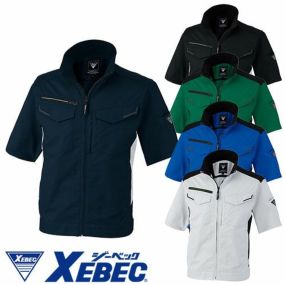 作業服 ブルゾン ジーベック XEBEC  バイオエコTCストレッチ半袖ブルゾン 1531 作業着 春夏 エコマーク認定 バイオペット 帯電防止 男女兼用 サイズ豊富 工場 会社 制服
