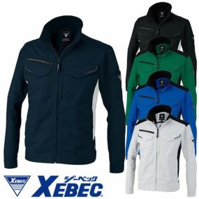 作業服 ブルゾン ジーベック XEBEC  バイオエコTCストレッチ長袖ブルゾン 1534 作業着 春夏 エコマーク認定 バイオペット 帯電防止 男女兼用 サイズ豊富 工場 会社 制服