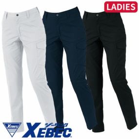 作業服 レディース パンツ ジーベック XEBEC バイオエコTCストレッチレディースカーゴ 1539 作業着 春夏 エコマーク認定 バイオペット 帯電防止 男女兼用 サイズ豊富 工場 会社 制服