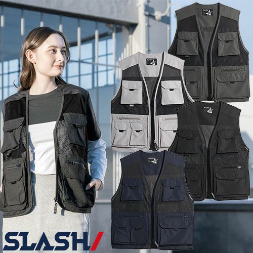 作業服 ベスト シンメン マルチポケットメッシュベスト 20141