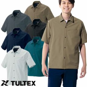 作業服 半袖シャツ AITOZ アイトス  TULTEX 半袖シャツ（男女兼用） AZ-4237 作業着 春夏 会社 工場 店舗 運送 制服 カラー豊富 サイズ豊富 動きやすい 制電 UVカット 軽量 吸汗速乾 遮熱