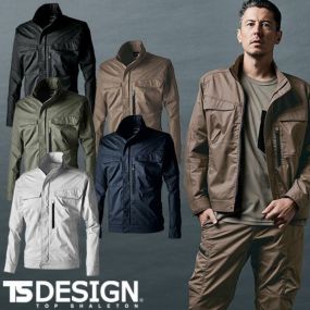 作業服 ブルゾン 藤和 TS Design  TCNライトクロスジャケット 5806 作業着 春夏 カッコいい シンプル おしゃれ 着心地がよい 動きやすい 丈夫 ストレッチ 帯電防止 制電 吸汗速乾 リサイクル素材 エコ 機能的